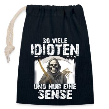 Grim Reaper - So many idiots and only one scythe - Closable cotton gift bag (14x20cm) - navy - Front