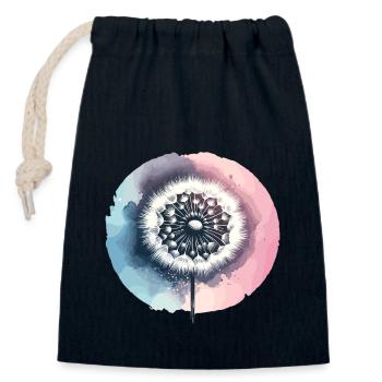Löwenzahn, Pusteblume gezeichnet - Verschließbarer Geschenkbeutel aus Baumwolle (14x20cm) - Navy - Vorne