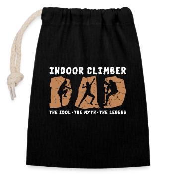 Grimpeur d’intérieur Papa L’idole Le mythe Mur d’escalade - Sac cadeau en coton avec cordon (14 x 20 cm) - noir - Devant