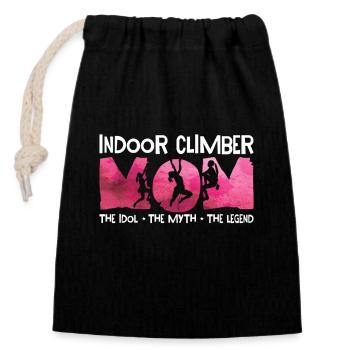 Grimpeur d’intérieur Maman L’idole Le mythe Escalade de bloc - Sac cadeau en coton avec cordon (14 x 20 cm) - noir - Devant