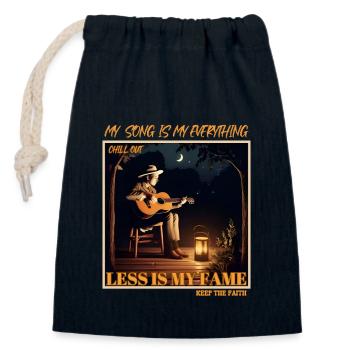 my song is everything - Closable cotton gift bag (14x20cm) - navy - Front
