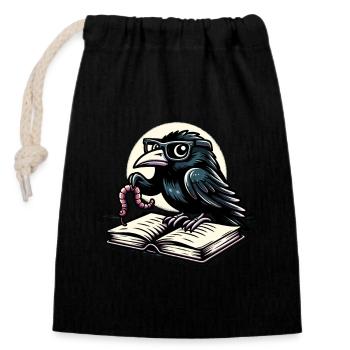 Edgar Allan Poe Fan, Classical Literature, - Closable cotton gift bag (14x20cm) - black - Front