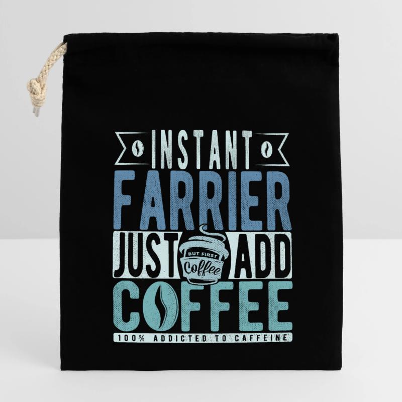 Maréchal-ferrant instantané Il suffit d’ajouter du café Sac cadeau en coton avec cordon (14 x 20 cm)