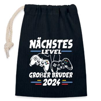 Next Level Big Brother 2024 - Closable cotton gift bag (14x20cm) - navy - Front