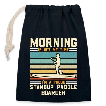 StandUp Paddle Boarder Morning Is Not Water Sport - Verschließbarer Geschenkbeutel aus Baumwolle (14x20cm) - Navy - Vorne