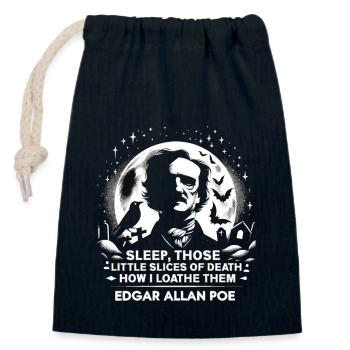 Edgar Allan Poe Fan, Classic Literature, - Closable cotton gift bag (14x20cm) - navy - Front