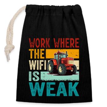 Bauern Natur - Traktor Landwirtschaft Erntezeit - Verschließbarer Geschenkbeutel aus Baumwolle (14x20cm) - Schwarz - Vorne