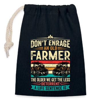 Old Tractor Farmer- Agriculture Harvest - Verschließbarer Geschenkbeutel aus Baumwolle (14x20cm) - Navy - Vorne