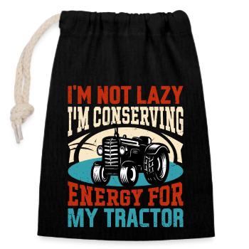 Conserving Energy For Tractor Agriculture Harvest - Closable cotton gift bag (14x20cm) - black - Front