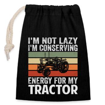 Conserving Energy For Tractor Agriculture Harvest - Closable cotton gift bag (14x20cm) - black - Front