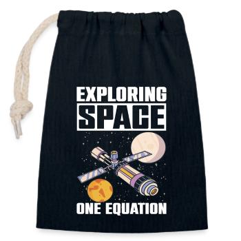 Aerospace Engineer Saying Exploring Space Equation - Closable cotton gift bag (14x20cm) - navy - Front
