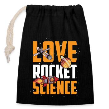 Love Rocket Science Universe Aerospace Engineer - Closable cotton gift bag (14x20cm) - black - Front