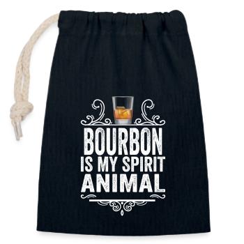 Bourbon Is My Spirit Animal Lustiger Whisky trinken - Verschließbarer Geschenkbeutel aus Baumwolle (14x20cm) - Navy - Vorne