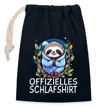 Faultier - Verschließbarer Geschenkbeutel aus Baumwolle (14x20cm) - Navy - Vorne