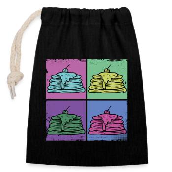 Pancake Lover Kids Retro Vintage - Closable cotton gift bag (14x20cm) - black - Front