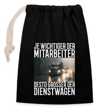 Truck Driver - Closable cotton gift bag (14x20cm) - black - Front