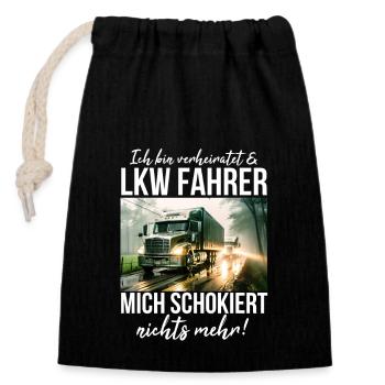 Truck Driver - Closable cotton gift bag (14x20cm) - black - Front