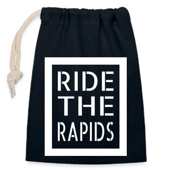 Sports extrêmes Rafting Propulsé par l’adrénaline Sécurité - Sac cadeau en coton avec cordon (14 x 20 cm) - bleu marine - Devant