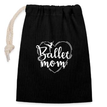Ballet Mom mit Herz - Verschließbarer Geschenkbeutel aus Baumwolle (14x20cm) - Schwarz - Vorne