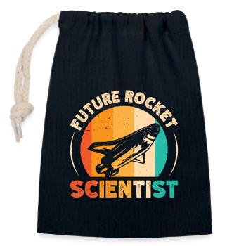 Future Rocket Scientist Retro Aerospace Engineer - Closable cotton gift bag (14x20cm) - navy - Front