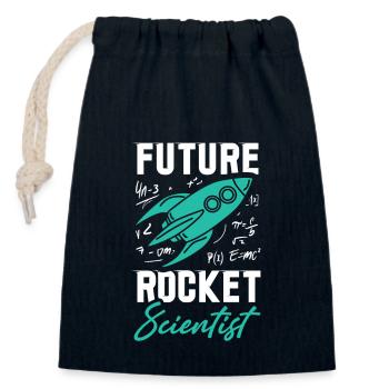 Rocket Scientist Future Mathematician Rackete - Closable cotton gift bag (14x20cm) - navy - Front
