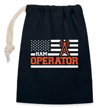 Amateur opérateur USA drapeau présentateur Radio cadeau - Sac cadeau en coton avec cordon (14 x 20 cm) - bleu marine - Devant