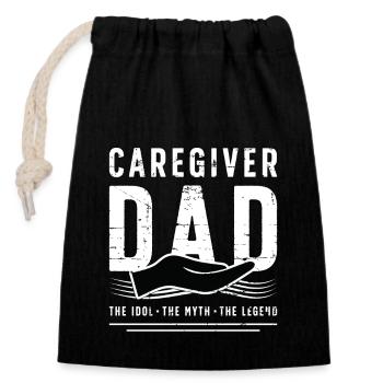 Caregiver Dad The Idol The Myth Family Caretaker - Verschließbarer Geschenkbeutel aus Baumwolle (14x20cm) - Schwarz - Vorne