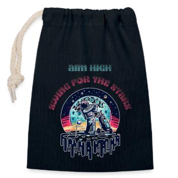 Galactic Golf - Lunar Links Edition - Closable cotton gift bag (14x20cm) - navy - Front