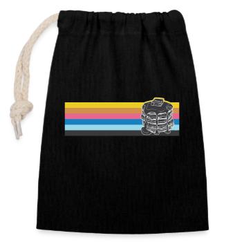 Pancake Lover Kids Retro Vintage - Closable cotton gift bag (14x20cm) - black - Front