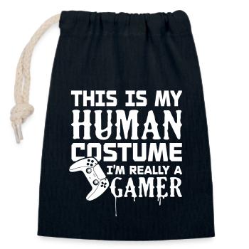 Ich bin wirklich ein Gamer - Verschließbarer Geschenkbeutel aus Baumwolle (14x20cm) - Navy - Vorne