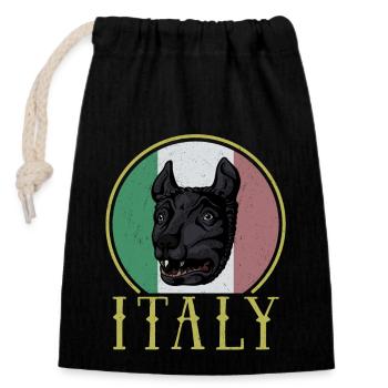 Loup Rome Mythologie Antique Italie Histoire - Sac cadeau en coton avec cordon (14 x 20 cm) - noir - Devant