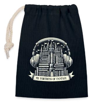 Geschenk Für Buchliebhaber Mit - Verschließbarer Geschenkbeutel aus Baumwolle (14x20cm) - Navy - Vorne