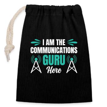 Kommunikations Guru Radio Moderator Beruf - Verschließbarer Geschenkbeutel aus Baumwolle (14x20cm) - Schwarz - Vorne