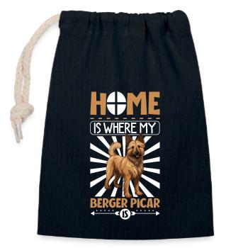 Home - Berger Picar - Closable cotton gift bag (14x20cm) - navy - Front