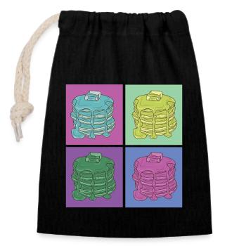 Pancake Lover Kids Retro Vintage - Closable cotton gift bag (14x20cm) - black - Front