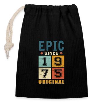 1975 Birthday Epic since - Closable cotton gift bag (14x20cm) - black - Front