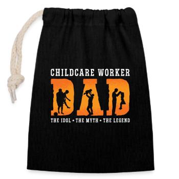 Childcare Worker Dad The Idol The Daycare Worker - Closable cotton gift bag (14x20cm) - black - Front