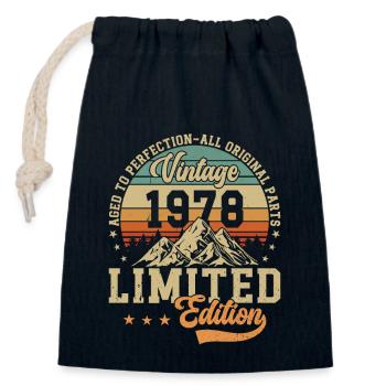 Original 1978 Vintage Birthday - Closable cotton gift bag (14x20cm) - navy - Front