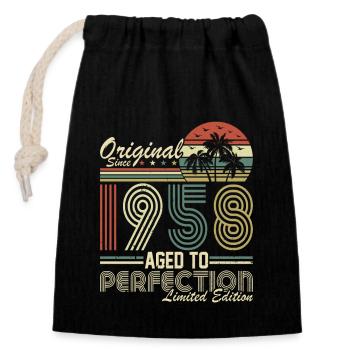 Vintage 1958 Legends Tee - Verschließbarer Geschenkbeutel aus Baumwolle (14x20cm) - Schwarz - Vorne