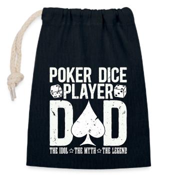 Joueur de dés de poker Papa L’idole Le jeu de cartes Mythe - Sac cadeau en coton avec cordon (14 x 20 cm) - bleu marine - Devant