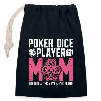 Joueur de dés de poker maman l’idole aime le jeu de poker - Sac cadeau en coton avec cordon (14 x 20 cm) - bleu marine - Devant
