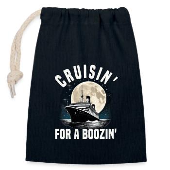 Croisière pour un groupe de vacances sur un bateau de croisière bien arrosé - Sac cadeau en coton avec cordon (14 x 20 cm) - bleu marine - Devant
