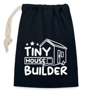 Tiny house builder - Closable cotton gift bag (14x20cm) - navy - Front