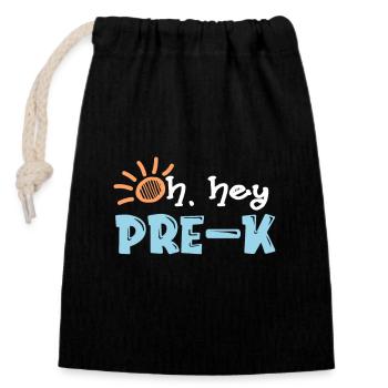 Preschool Teacher Funny Teacher Elementary School - Closable cotton gift bag (14x20cm) - black - Front