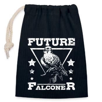 Futur fauconnier de fauconnerie - Sac cadeau en coton avec cordon (14 x 20 cm) - bleu marine - Devant