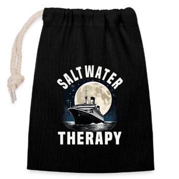 Saltwater Therapy Cruise Ship Vacation Group - Verschließbarer Geschenkbeutel aus Baumwolle (14x20cm) - Schwarz - Vorne