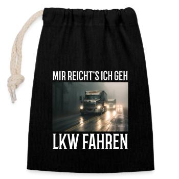 Truck Driver - Closable cotton gift bag (14x20cm) - black - Front