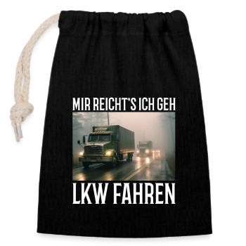 Truck Driver - Closable cotton gift bag (14x20cm) - black - Front