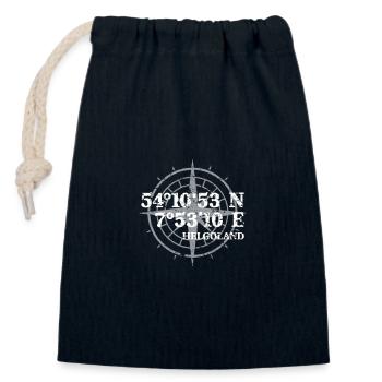 Helgoland Insel Nordsee Koordinaten - Verschließbarer Geschenkbeutel aus Baumwolle (14x20cm) - Navy - Vorne