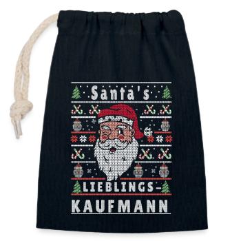 Ugly Christmas SANTA'S FAVORITE BUSINESSMAN - Closable cotton gift bag (14x20cm) - navy - Front